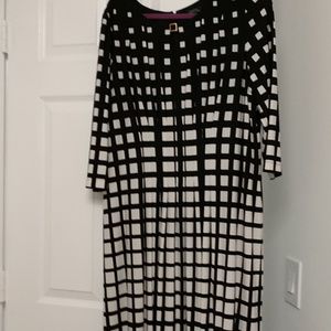 Tahari black and white dress